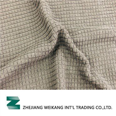 Poly Spandex Jacquard Brushed Grid Fleece